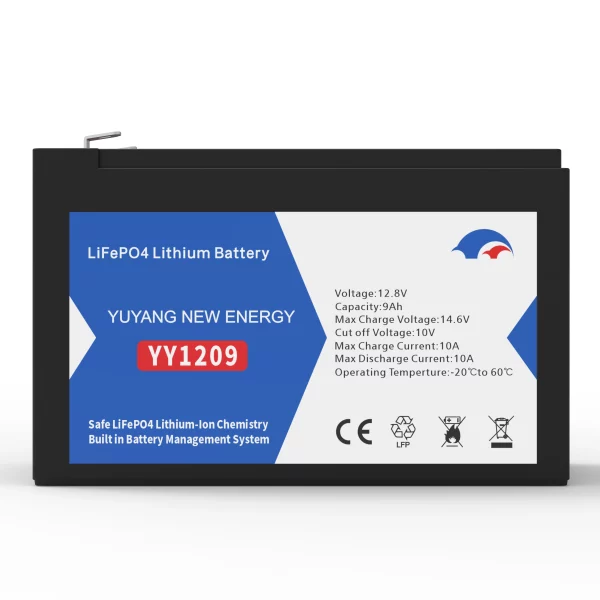 12.8V 9AH Plastic Case LiFePO4 Battery